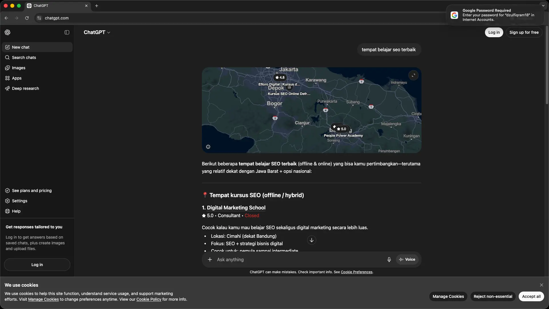 AI mengutip Google sebagai sumber pencarian