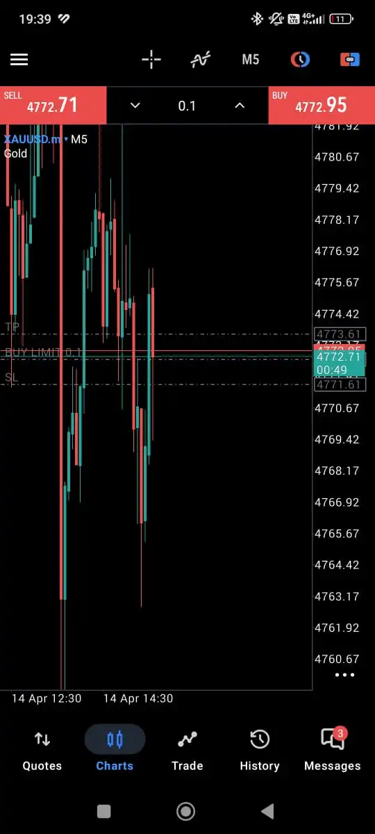 tampilan meta trader order 100 pips 