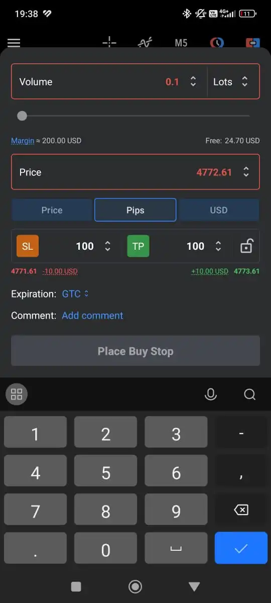 100 pips di trading xauusd